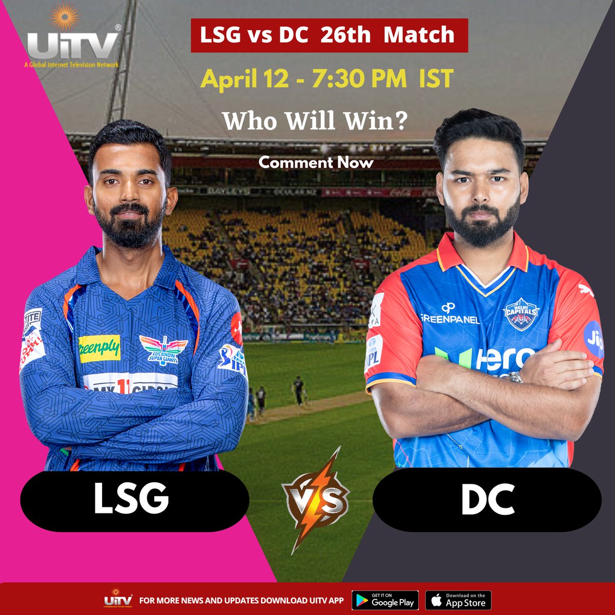 🎉 Let's paint the town blue and orange as we cheer for our favorite teams and celebrate the spirit of cricket! 🙌 Don't miss out on the action-packed entertainment, tonight at the IPL arena! 📺🏟️ #LSGvsDC #IPL2024 #CricketFever #GameOn 🏏💥