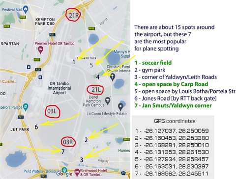 For those who like plane spotting at OR Tambo International