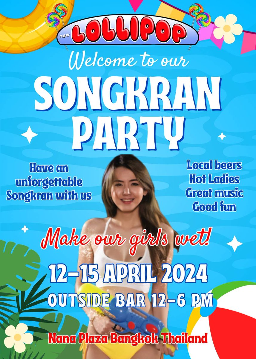 We decided to start #Songkran early! The no-water, lots-of-beer celebration begins today at noon! davetheravebangkok.com/nana-plaza-son…