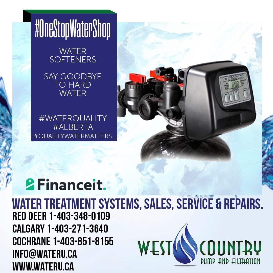 Our water softeners are highly effective at removing minerals that cause hard water, leaving you with cleaner dishes, softer skin, and brighter laundry. Say hello to a whole new level of water quality. Info@wateru.ca 

#WestCountryPump #OneStopWaterShop #watersoftener #hardwater