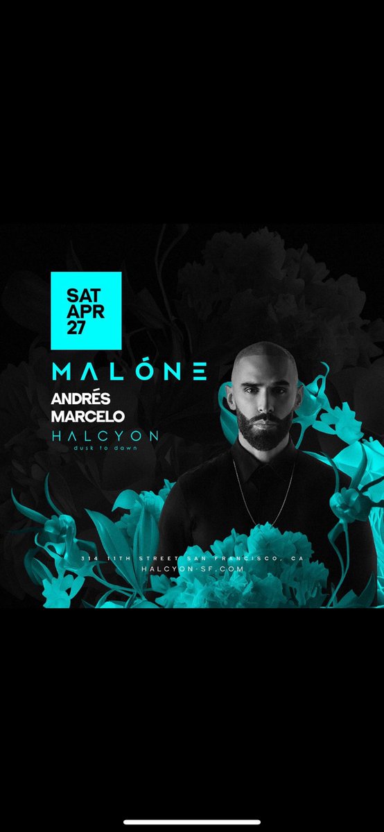 marcelosounds's tweet photo. SAN FRANCISCO!

I’ll be making my HalcyonSF debut on Saturday April 27th for @ MaloneMusicOFC on his @ whynotusofc tour 💥

I’ll be on opening duties from 10-11 PM 🧨

My brother Andrés is on direct support to keep the mf vibes going 💣💣

TICKETS ON SALE NOW! LINK IN BIO 🎟️ https://t.co/KO5y0p06D5