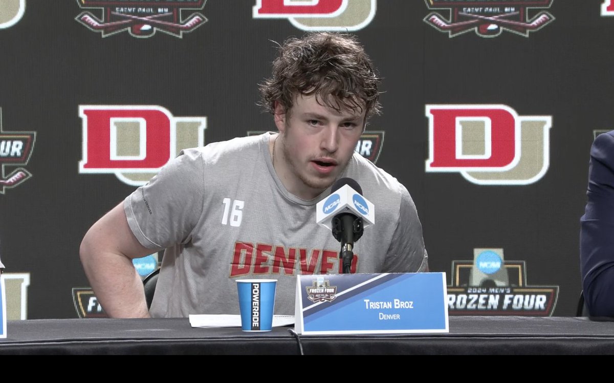 Highly Quotable Bloomington native Tristan Broz on his GWG tonight versus BU. 'I was backchecking and there was a turnover to Behrens. He made a nice pass in the middle. Knew it was a 2-on-1, I had a good step. We did that drill yesterday. I scored a few times going five-hole.”