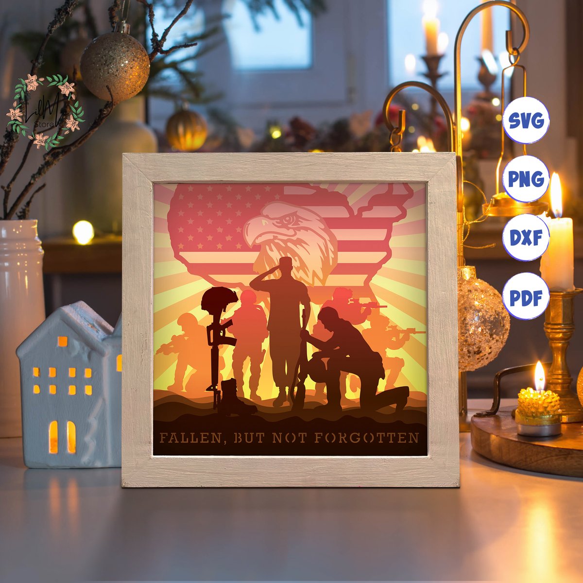 Excited to share the latest addition to my #etsy shop: Fallen Soldiers Paper Cut Light Box Template, 3D Shadow Box SVG Files, Shadow Box Paper Cut, Light Box SVG, 3D Papercut Light Box SVG File etsy.me/3PYby6K #independenceday #cardmakingstationery #3dsoldierssvg #soldier