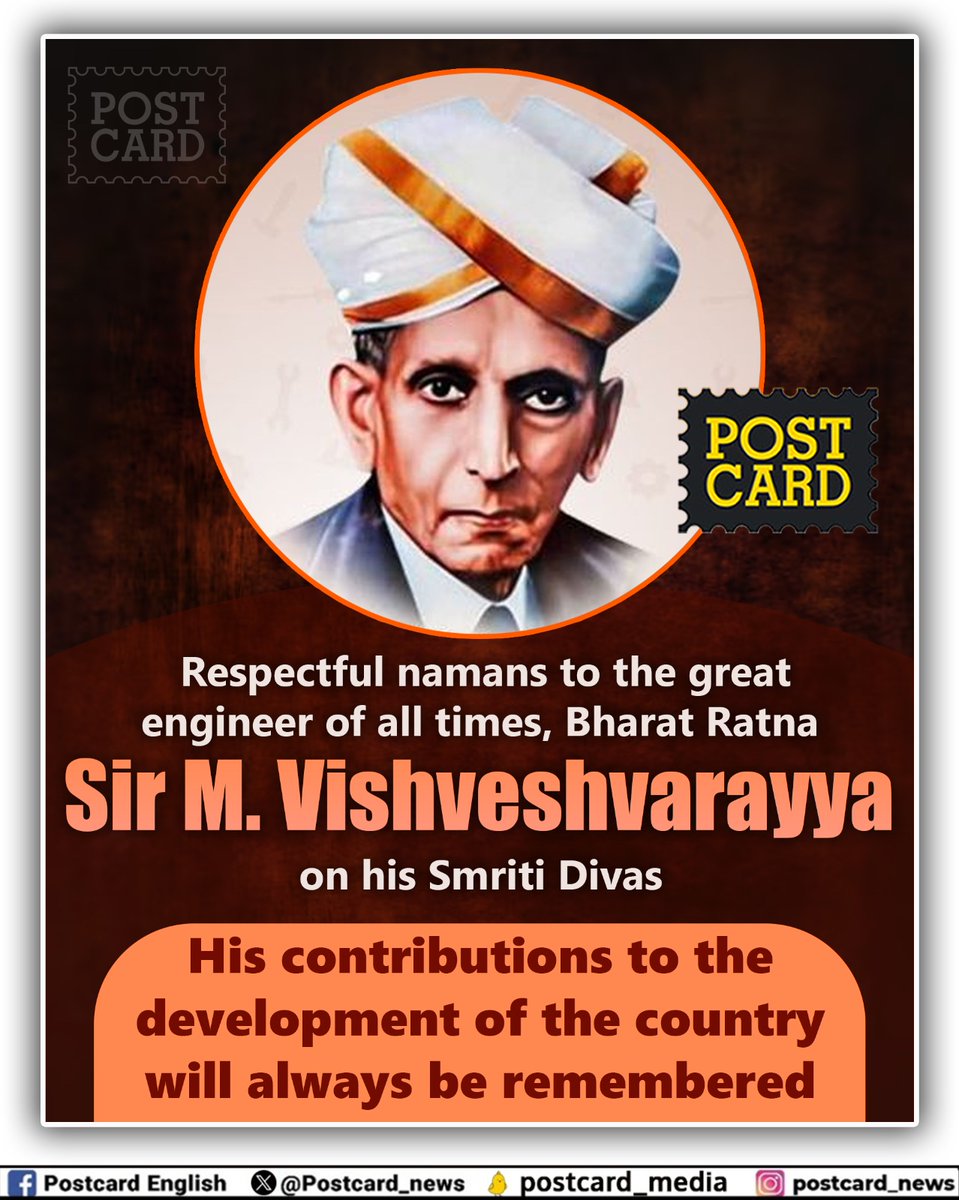 Respectful namans to the great engineer of all times, Bharat Ratna Sir M Vishveshvarayya on his Smriti Divas