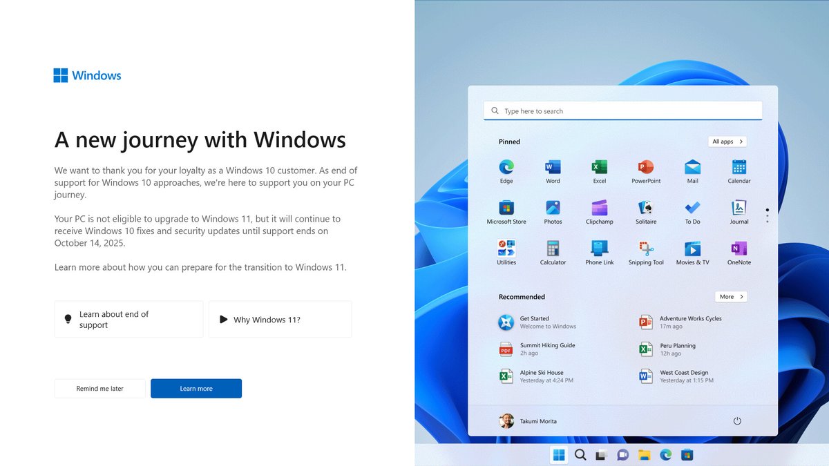 A new journey with Windows: Microsoft's 'end of support' notice for Windows 10 users (full of deceptive design patterns) #windows10 #microsoft #Windows11 ghacks.net/2024/04/12/a-n…