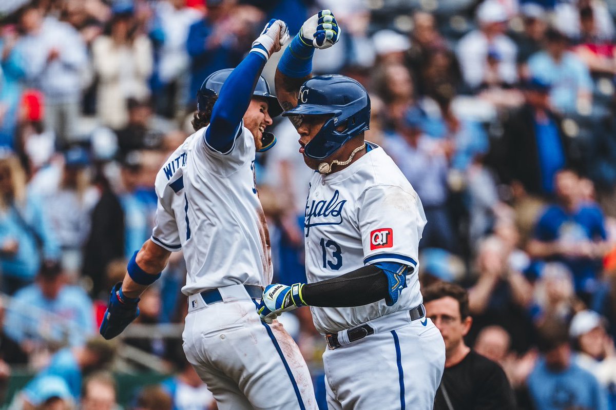 Kansas City Royals, AL offensive ranks: AVG: .264 (T-3rd) SLG: .445 (1st) OPS: .771 (1st) Runs Scored: 72 (1st) HR: 17 (T-1st) SB: 17 (1st)