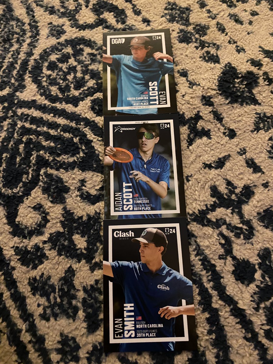 discgolfhere's tweet image. I respect that the @DiscGolfProTour wants to convince us that these are three different players but I’m not buying it. It’s all the same guy.