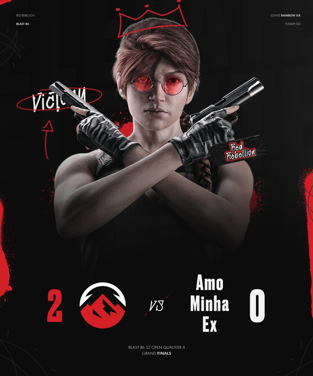 BACK-TO-BACK-TO-BACK 👑👑👑 #ElevateR6 Academy take down Amo Minha Ex 2-0, and win their THIRD qualifier IN A ROW! #RedRebellion