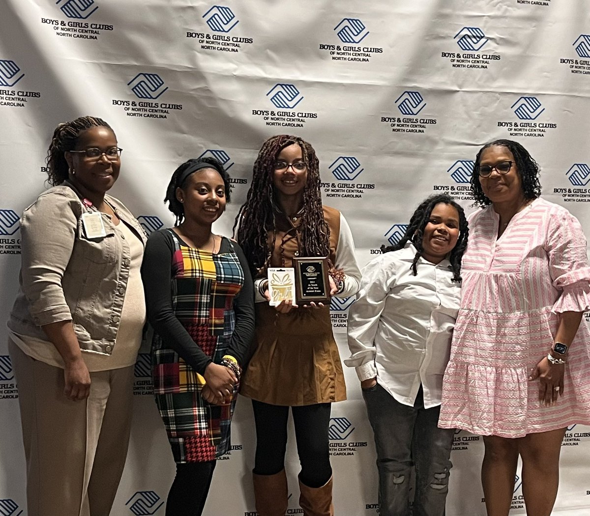 New Hope has another gifted youth. Congratulations to Aeyniah Evans who won the Junior Youth of the Year for Boys and Girls Club of North Central North Carolina.   We had 3 scholars submit essays on “Why you should be chosen JYoY”.