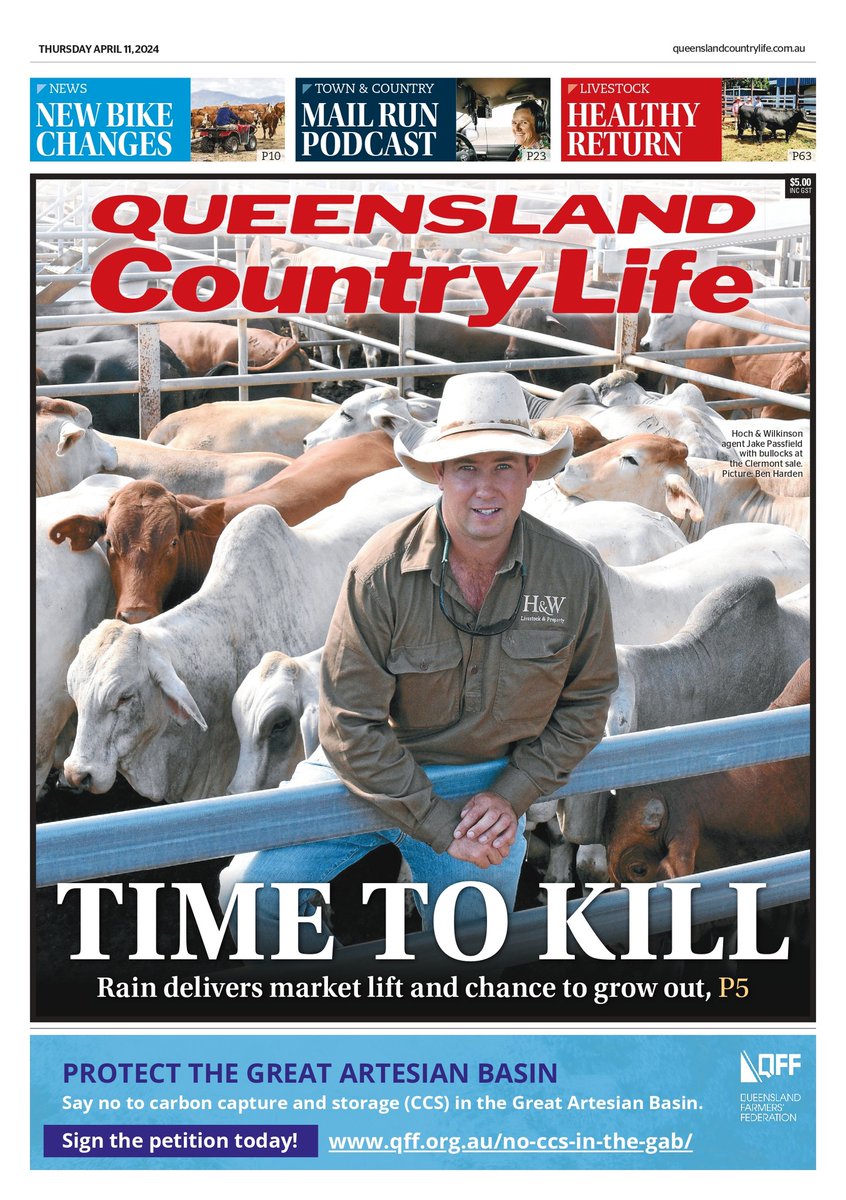 Great to see the QFF lead petition to Save the #GreatArtesianBasin on the cover of this week's @qclnews The petition has already gathered thousands of signatures in just a few days. If you haven't already add yours here 👉 bit.ly/3IIurGW #AgChatOz #Agriculture