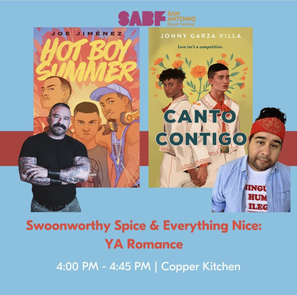 SAN ANTONIO PUTXS ‼️❤️ would love to hang out at the San Antonio Book Festival this Saturday. I’ll be on a panel at 4pm about all things YA Romance and it promises to be a very San Anto, very Mexican, very BIPOC, very queer conversation. signing books after! see y’all there ✌🏽
