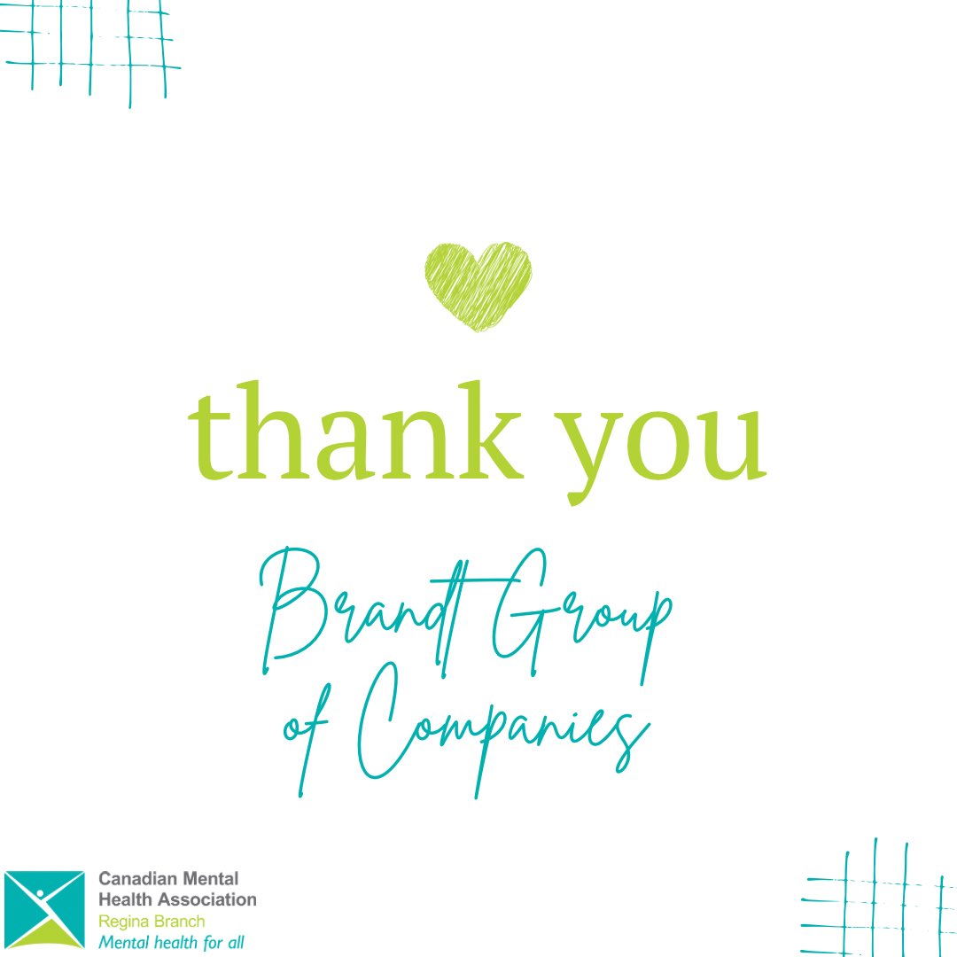 Sending out a very grateful thank you to Brandt Group of Companies for their incredible donation of $44,460 to CMHA SK and the various CMHA provincial branches (like us!) from their Brandt Family Christmas event. Your unwavering support means so much. Thank you Brandt!! 💚💙🧡🖤