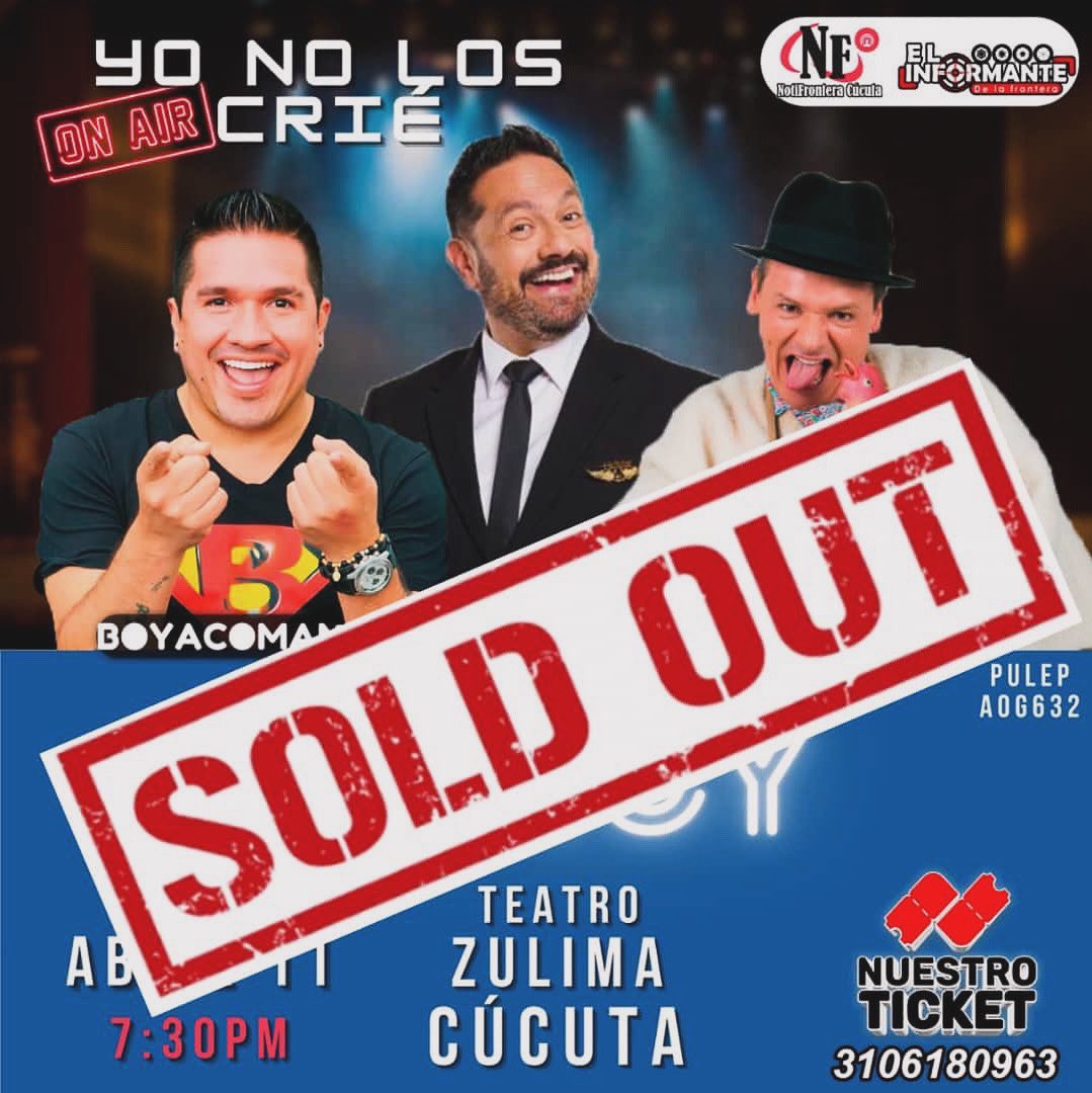 Gracias a Dios Todopoderoso. Gracias mi gente linda de Cúcuta. A reír esta noche con casa llena en el teatro <a href="/TeatroZulima/">Teatro Zulima Cúcuta</a> Nos encanta agotar boletería, nos gusta que les vaya muy bien a los empresarios, pero sobretodo nos encanta que nuestro público sea extremadamente feliz 🙂