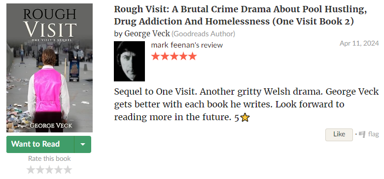 New review for my #snookerloopy fifth book Rough Visit! Glad you enjoyed it Mark. Free with #KindleUnlimited amazon.co.uk/dp/B0CXSTHYYC - UK amazon.com/dp/B0CXSTHYYC - US