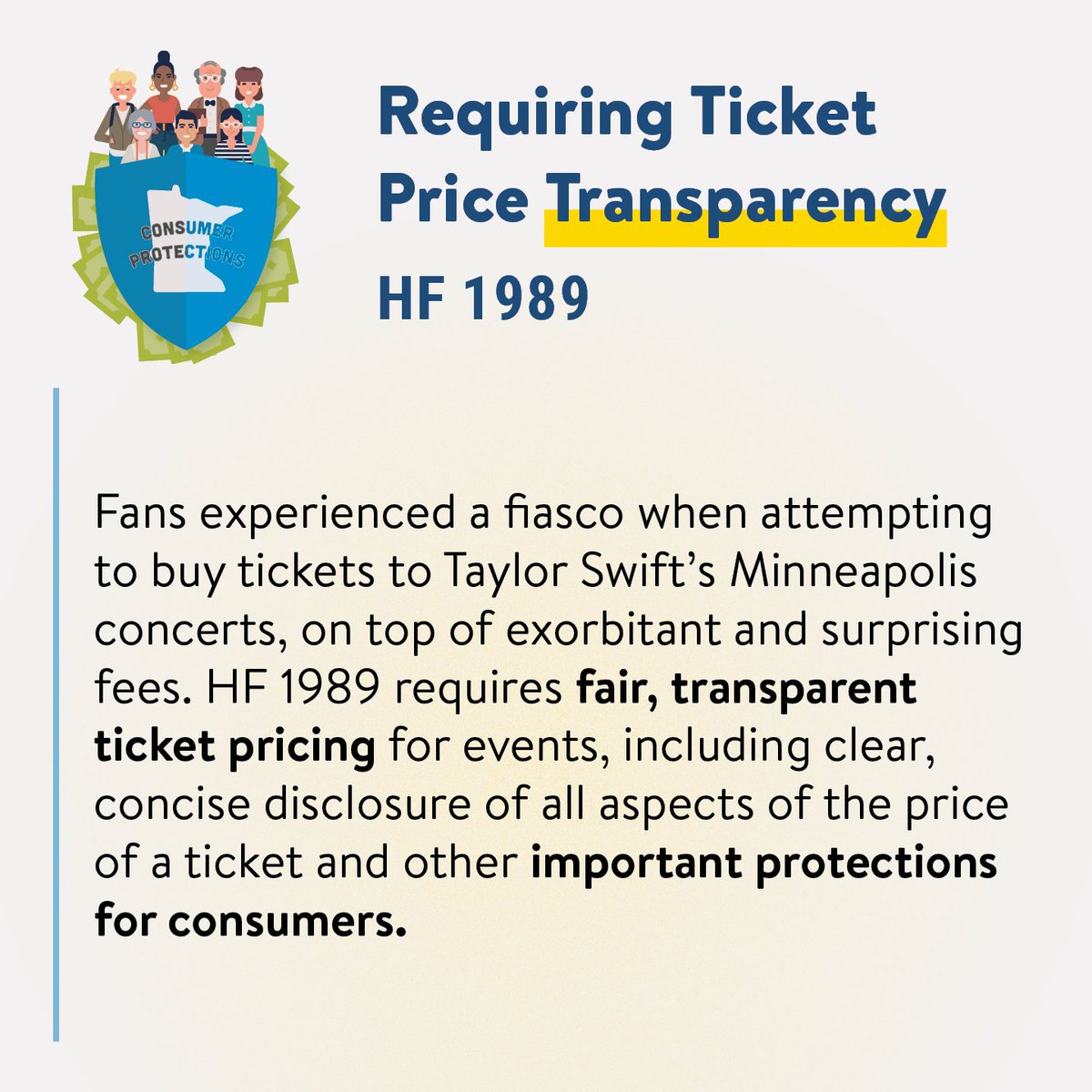 Securing tickets to popular events can be extremely aggravating, with exorbitant and surprising fees. The House has passed HF 1989, which requires ticket sellers to disclose all aspects of the price of a ticket clearly and concisely. 🎸🎟️ 🏀 #mnleg