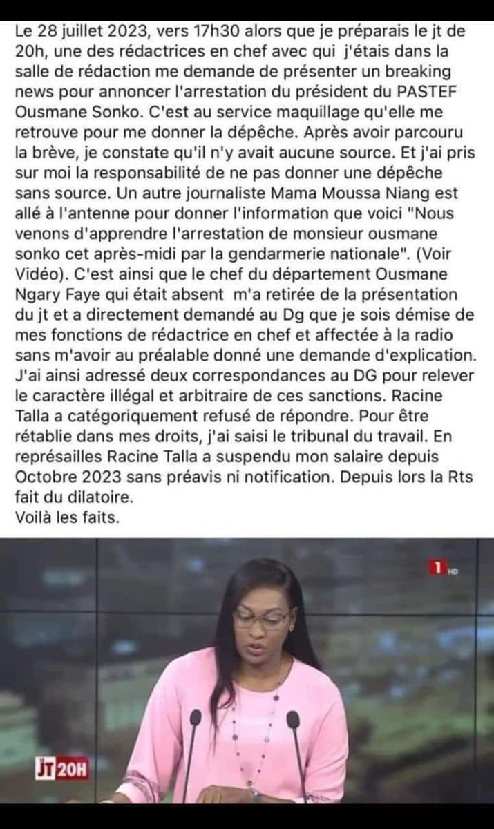 Racine Talla devra être traduit en justice. Il doit payer pour tout le mal qu’il a fait à la RTS, lui et ses collaborateurs !