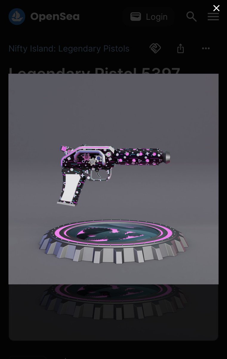 ✨✨✨Prize from @Nifty_Island legendary deed chapter 2, got it just by being myself and supporting nifty. 1 more legendary pistol to my collections, i might be a 🐳🔫 small whale collector now. NEVER SOLD ANY, ONLY STACKING, HARDCORE FAN. 😘💖 #nifty