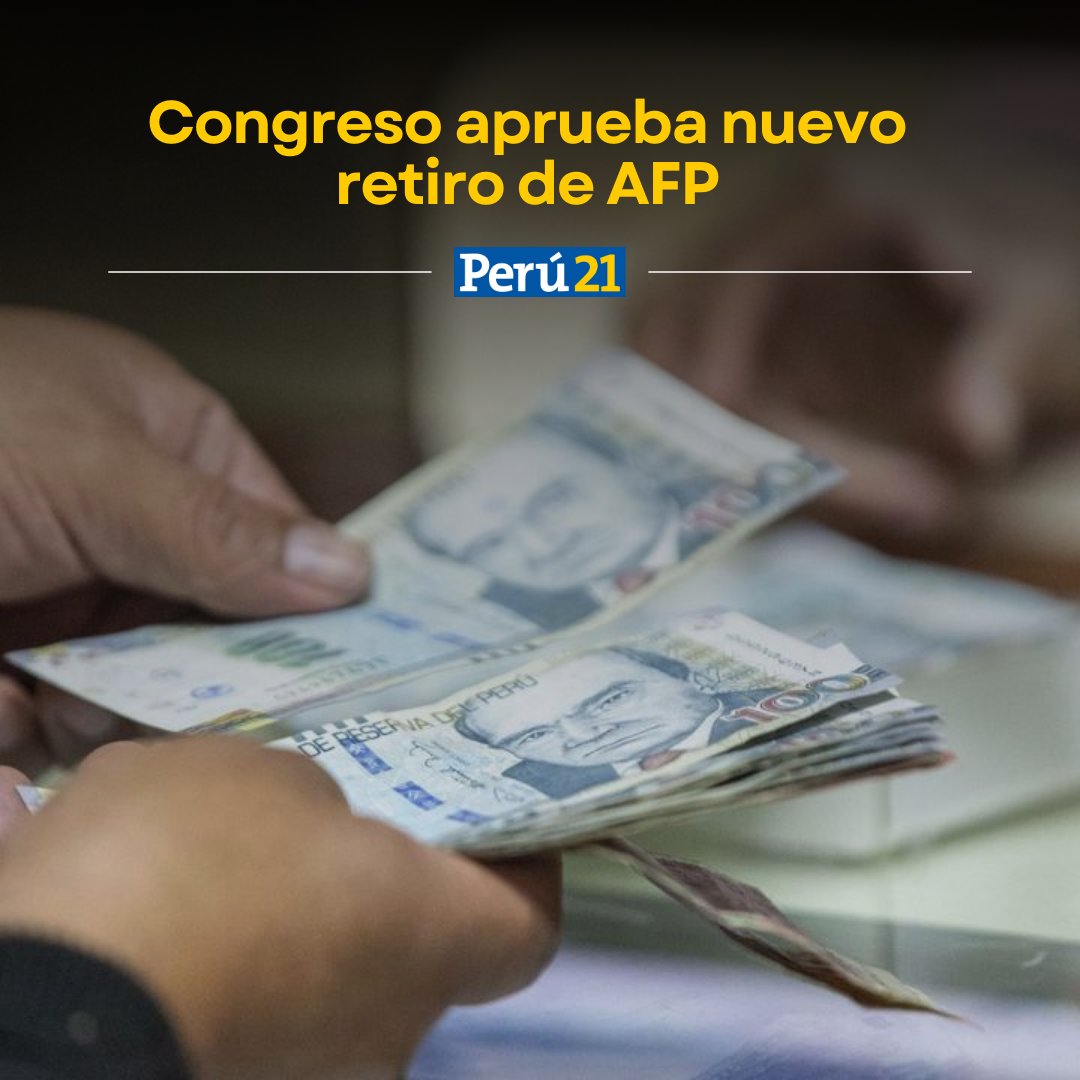 🚨#LOÚLTIMO ➡Con 97 votos a favor, cinco en contra y cinco abstenciones, el Congreso aprobó el retiro de hasta 4 UIT de los fondos de la AFP. 📌Más información en nuestra web.