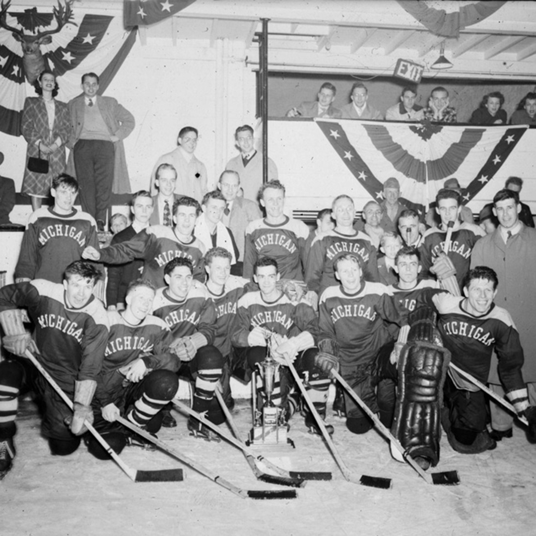 Did you know The Broadmoor hosted the first ever NCAA Hockey Championship in 1948? The best collegiate players competed in our Ice Palace, & the @umichhockey Wolverines won the title. Including that year, we hosted the first ten #FrozenFour tournaments! #TBT #TheBroadmoor