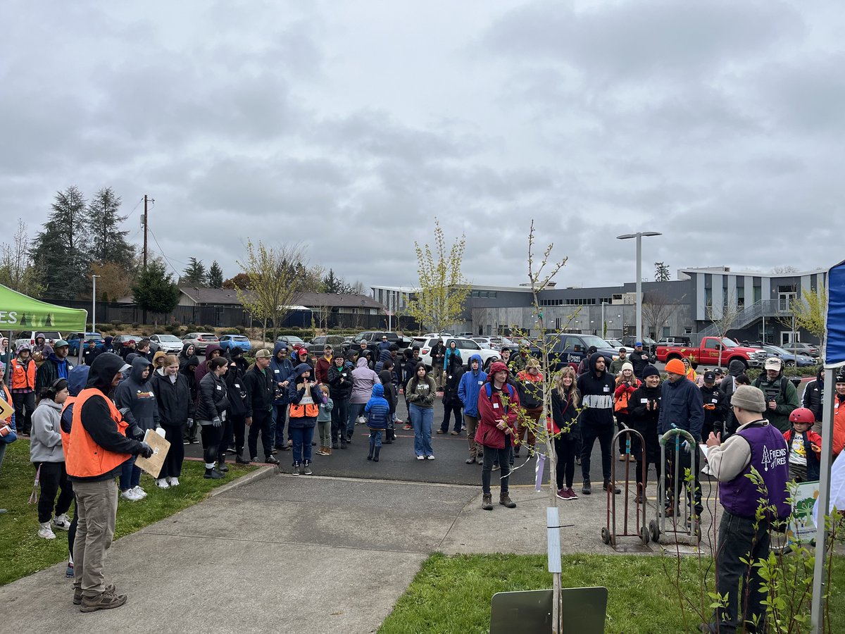 The city joined Friends of Trees and volunteers for tree planting events in the Greenway neighborhood on Saturday, April 6. The Arbor Day community events support the city goals of conservation and restoration of natural resources.