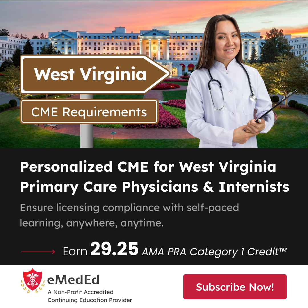 📚Fulfill your CME credit requirements conveniently with the West Virginia Primary Care Physicians & Internists CME Courses Bundle bit.ly/3VOMjHT #CME #MedicalEducation #PrimaryCare #Physicians #Internists #WestVirginia #ProfessionalDevelopment #eMedEvents