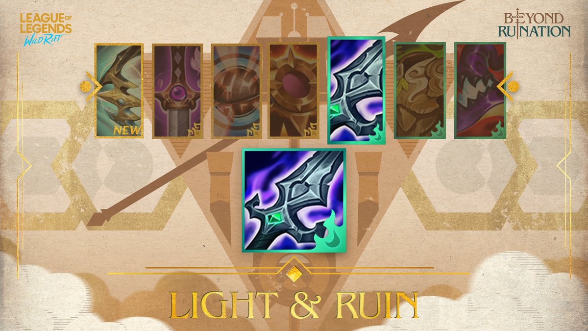 Light or Ruin? What will you choose when battle begins? Find out which item will light up your fight and which one will pull you into the abyss in our patch notes: riot.com/43UPPSV #ThroughTheMist