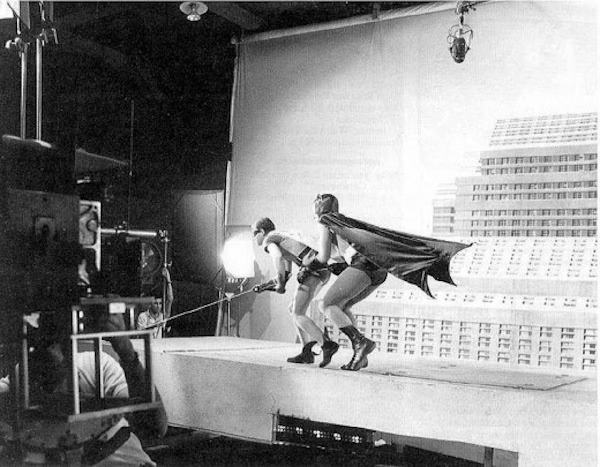 Batman and Robin scaling a building in 1966, aka the #bestyearever #dccomics #Gotham #CrimeNews #adamwest is #batman