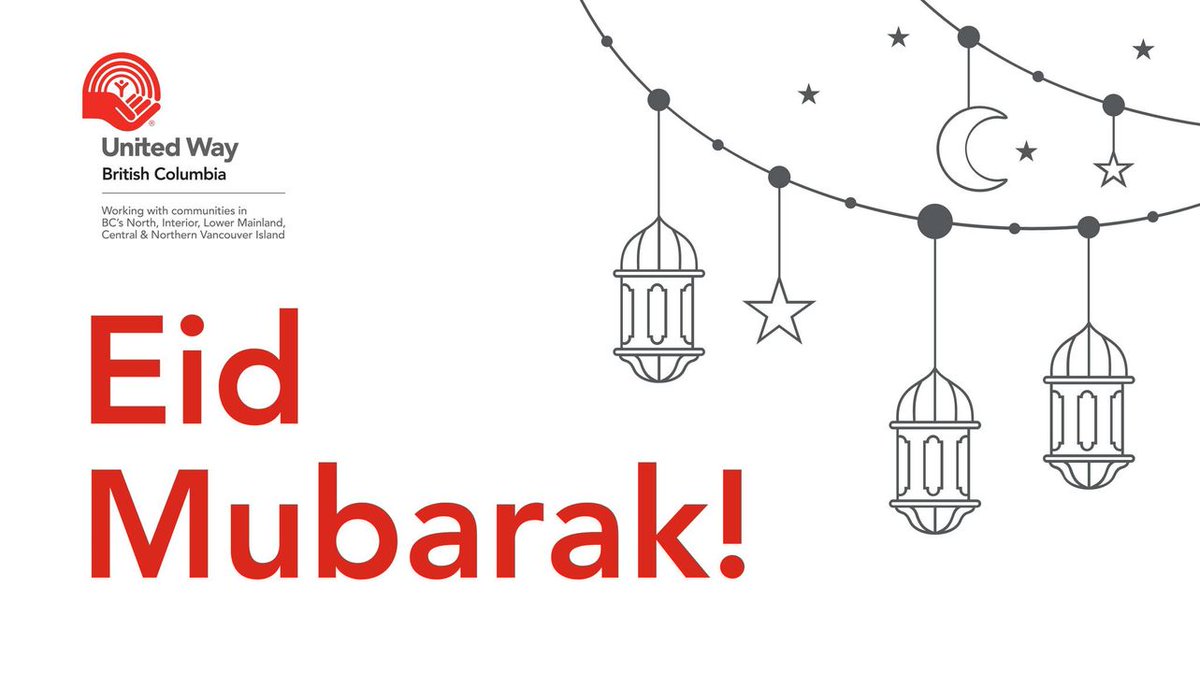 Wishing all who celebrate a joyous Eid! Marking the end of Ramadan,🌙Eid-al-Fitr is a time of celebration and compassion. It reminds us of the importance of empathy, generosity, and to reach out to those in need - values that resonate with us here at United Way BC all year round.