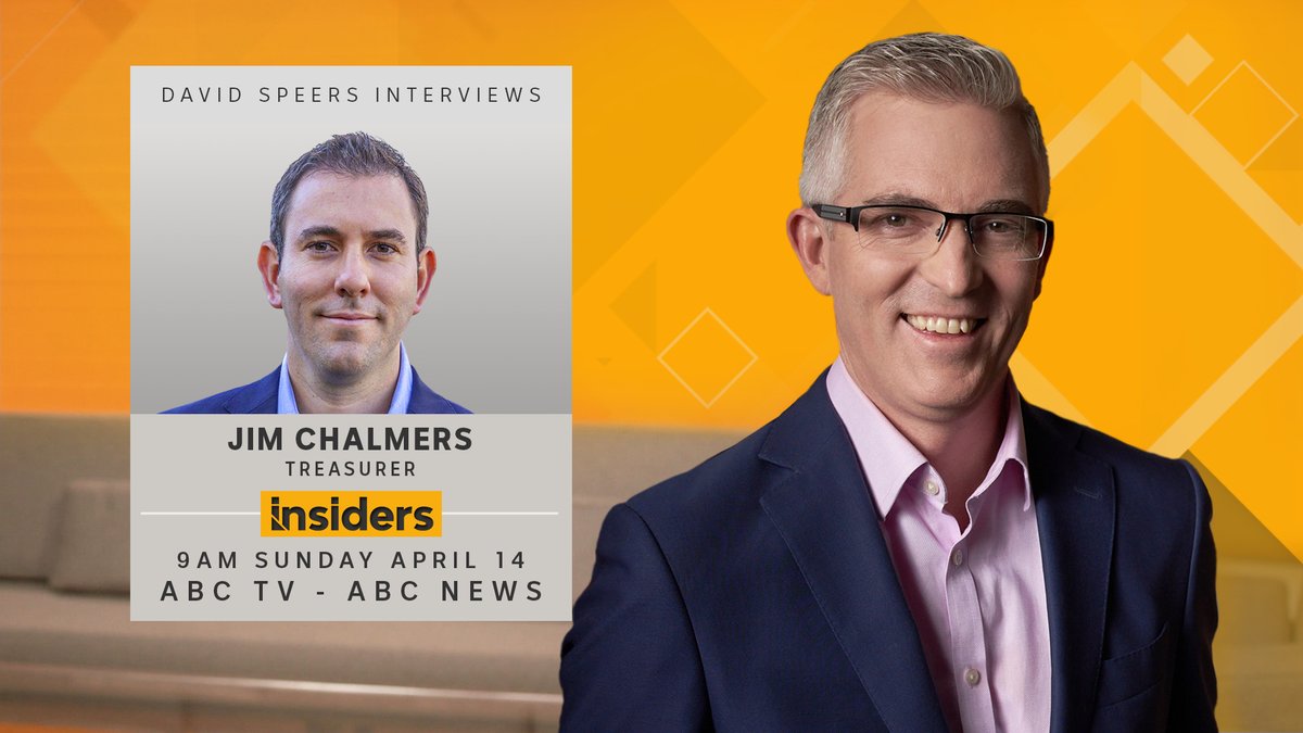 On #Insiders this Sunday, David Speers will interview Treasurer Jim Chalmers #auspol