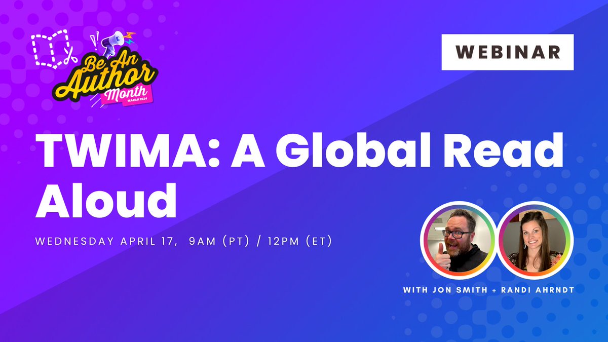 To celebrate the 10th anniversary of The World is My Audience (#TWIMA) we are inviting students from around the world to participate in a global read aloud of their submissions for TWIMA 10 from throughout #BeAnAuthor month.

Join the fun on April 17 at hubs.la/Q02snvZZ0