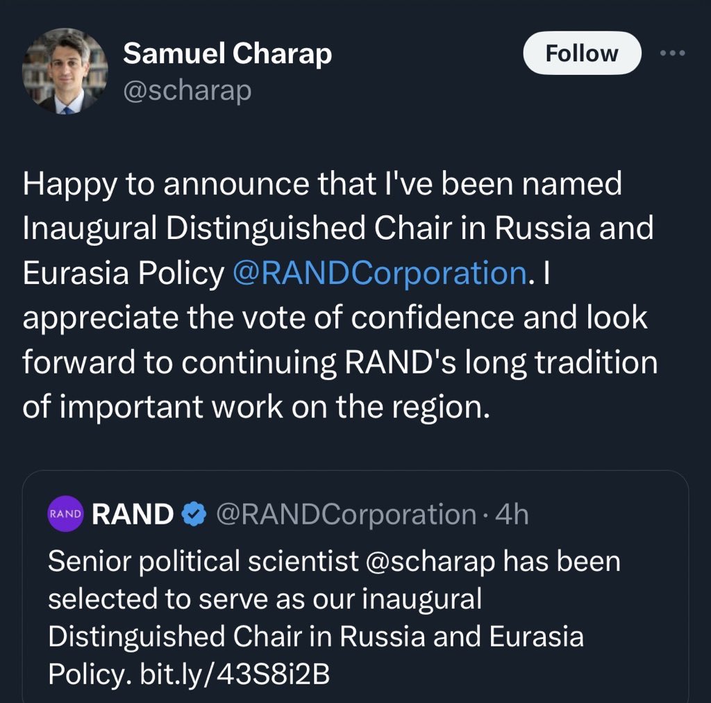 Good grief. Jake Sullivan’s prodigy, today, was promoted to lead Russia & Eurasia policy for the US government’s think tank.

👉 It is time to clean house.