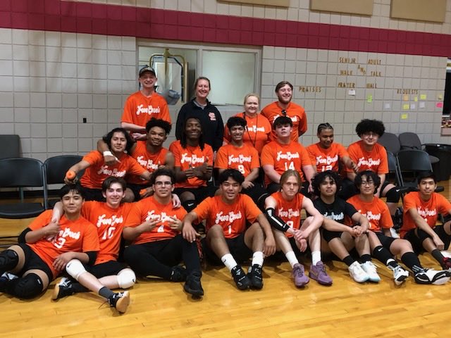fcthsathletics's tweet photo. Congratulations to Boys Volleyball with the school’s first WIN in ⁦@FernCreekHigh⁩ history. #fcproud https://t.co/6oVgtPwJcW