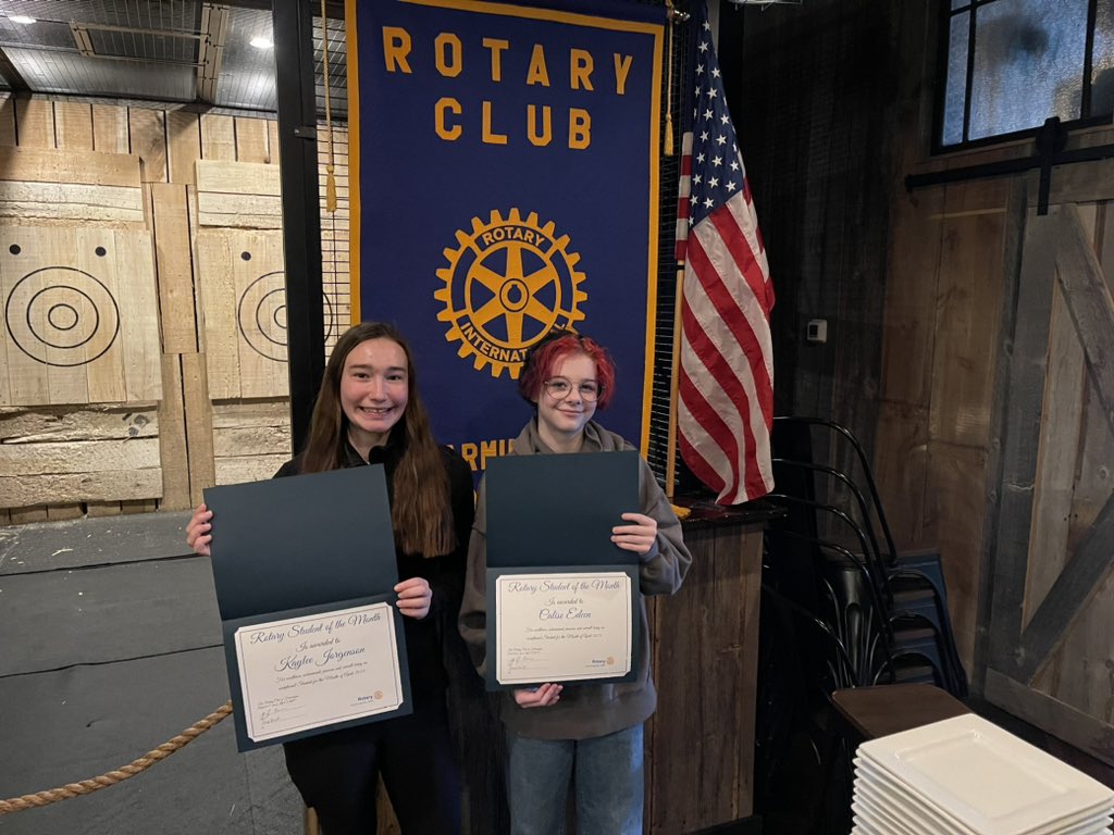 Calise and Kaylee represented DMS at the Rotary Student of the Month celebration. These two leaders have demonstrated “service above self” for 3 years at DMS. We are proud of you! #DMSpride #WeAre192