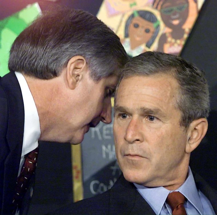 Bush, trying to act surprised. Just a little reminder, but there will be plenty of time to revisit this later, for now, keep working to remove the corrupt election machines they make us use.