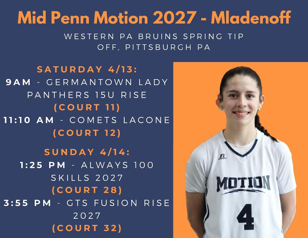 Back on the court this weekend with @Motion2027 in the @WPABruinsTipOff tournament!