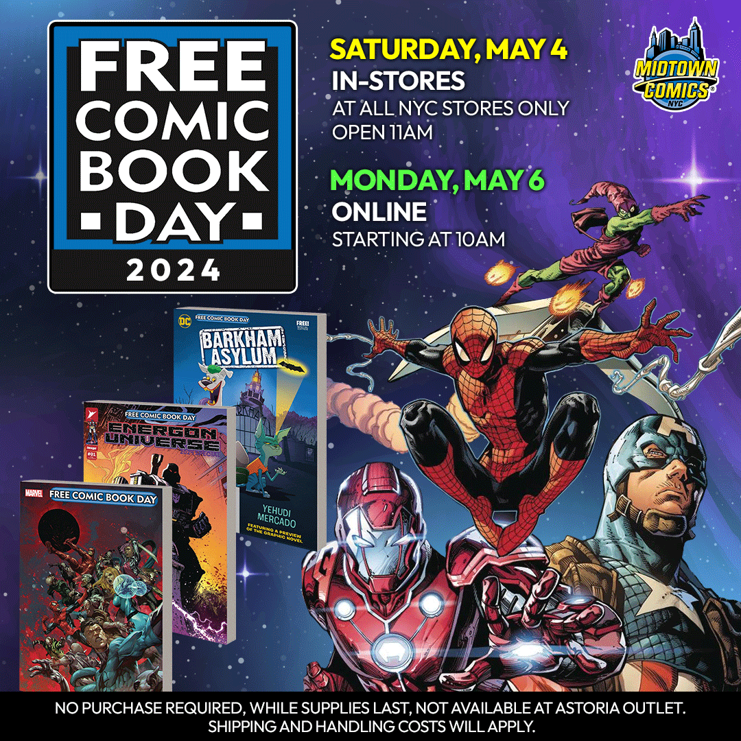 #FreeComicBookDay is coming to 🗽ALL #NYC #MidtownComics stores Sat, May 4th! FREE #Comics include: ✨#FCBD 2024 BLOOD HUNT #XMEN #1 ✨FCBD 2024 #ENERGON UNIVERSE SPECIAL ✨FCBD 2024 ABSOLUTE POWER SPECIAL EDITION 👉DETAILS: ow.ly/Bf9b50RerNZ #FreeComics #LCS #comicshop
