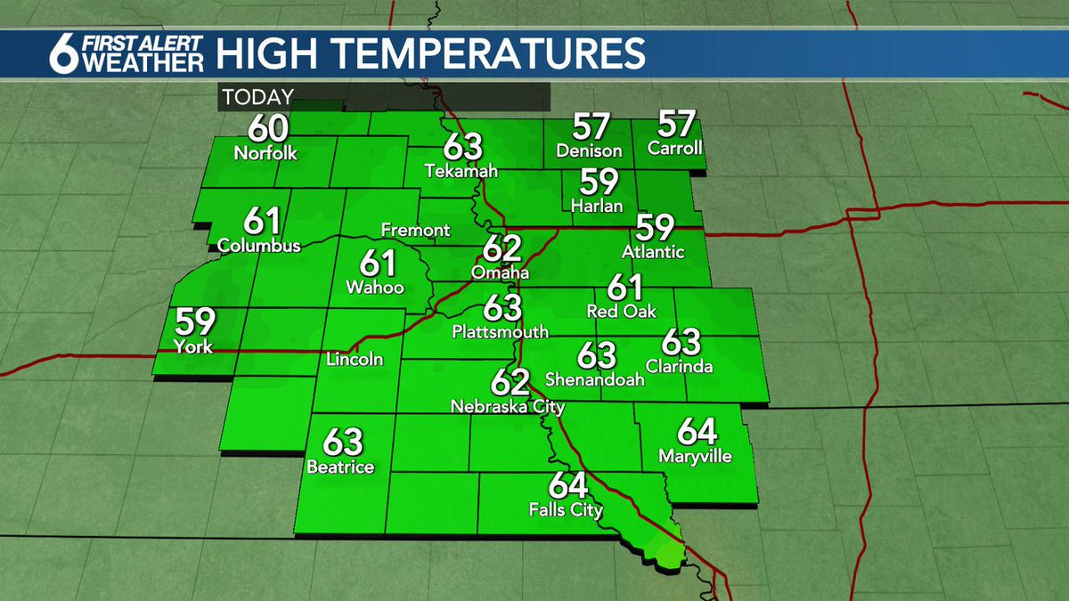 Here's a look at the high temperatures across our area from earlier today.