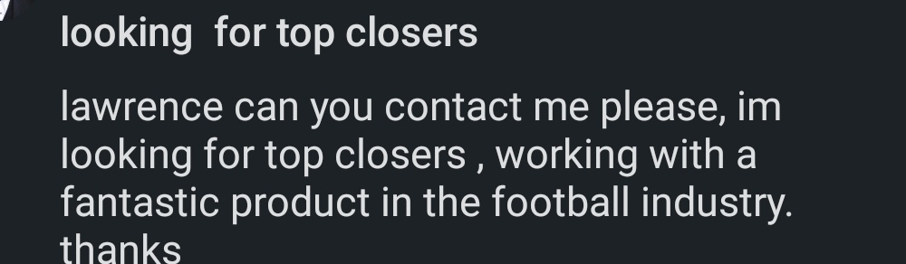 One of the World's biggest football (soccer) agents hit me up the other day for sales reps Look how casual he is Only normies have the whole 'hope this finds you well' and 'kind regards' BS Drop it from your vocabulary