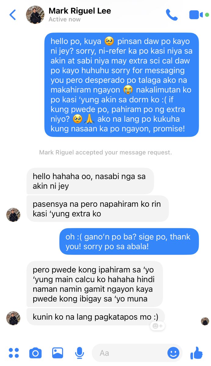 a #mahae filo au.

as an engineering student, magui always has an extra scientific calculator with him. but the thing is, whenever harper, a bsed-math major, forgot his sci cal, magui preferred letting him use his main calculator so he could take it back just to see him again.