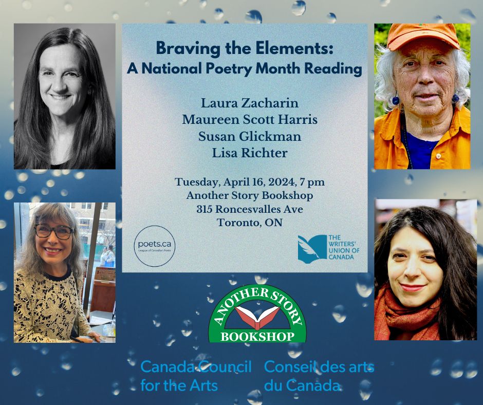 On Tuesday, April 16th, current Guelph MFA candidate Lisa Richter @lisaontheroad1 will be reading along three spectacular poets as part of Braving the Elements, a #NationalPoetryMonth event at @AnotherStoryTO.