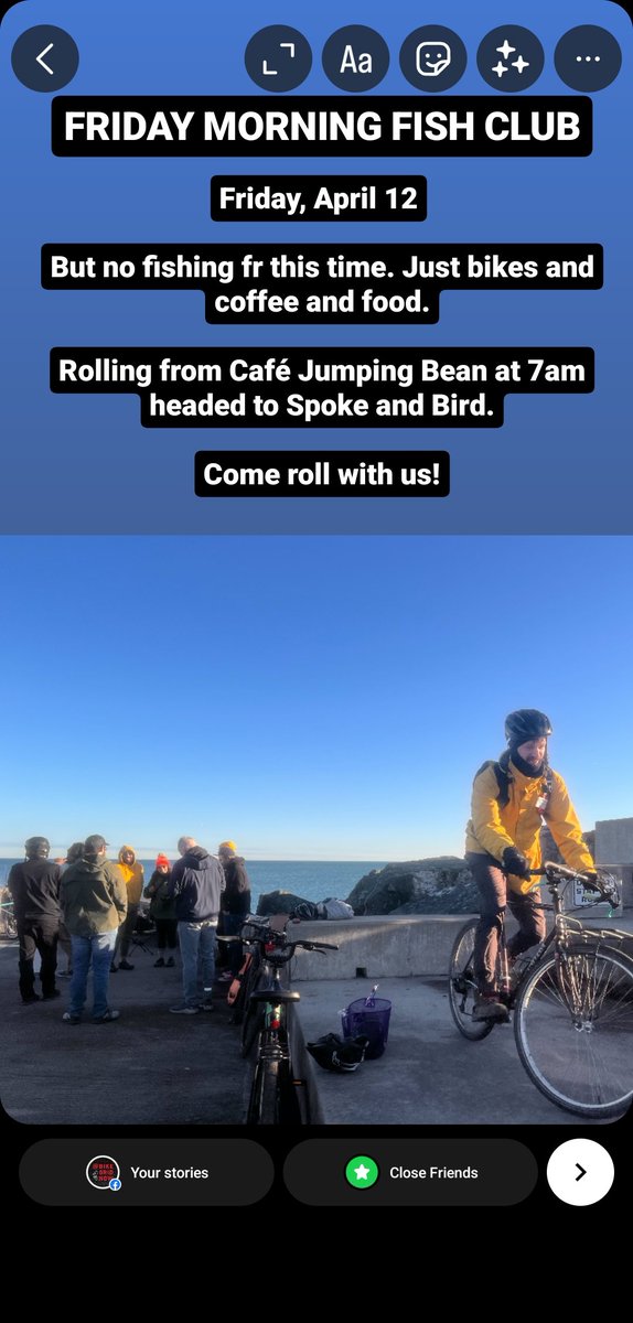 Friday Morning Fish Club! Friday, April 12th. But no fishing fr this time. Just bikes and coffee and food. Rolling from Café Jumping Bean at 7am headed to Spoke and Bird. Come roll with us!