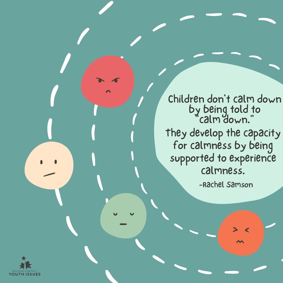 NCYI's tweet image. We've all had it happen...we're having a moment and someone tells us to "calm down." And the very Last thing you want to do when you hear it is calm down. 
Helping kids through co-regulation is the long-term key to growing calm and stable adults. 
#calmdown #calmness