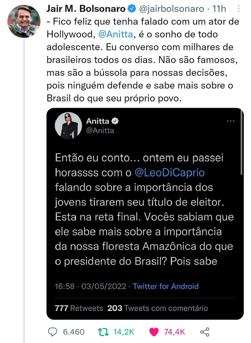 Durante o governo Bolsonaro, o Brasil sofreu muita pressão vinda do exterior, por trabalhos realizados pelo Felipe Neto, George Soros, artistas e influenciadores, nós sofremos interferência a anos, para desestabilizar a nossa república, afim de criarem um cenário totalmente…