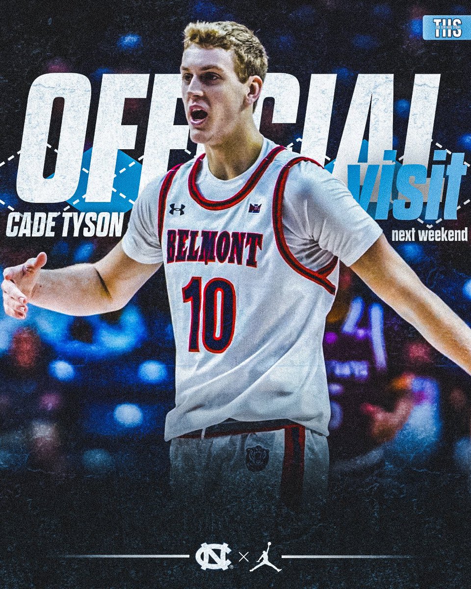 Cade Tyson is headed to UNC for an #OfficialVisit next weekend🗣️