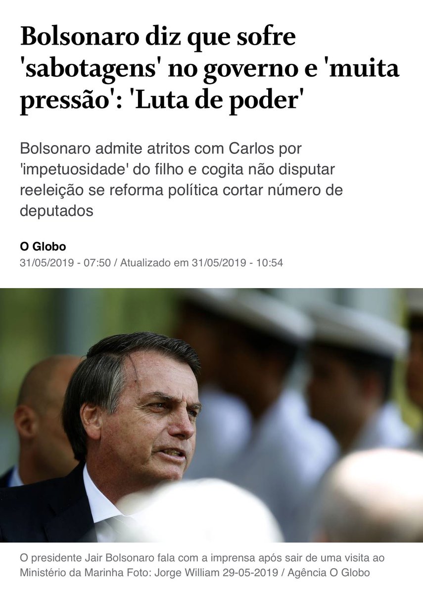 O próprio Bolsonaro afirmou isso, certa feita, sobre a pressão que sofria em seu governo, tudo isso por forças estrangeiras tentando sabotar o governo, através de bilionários, como George Soros.