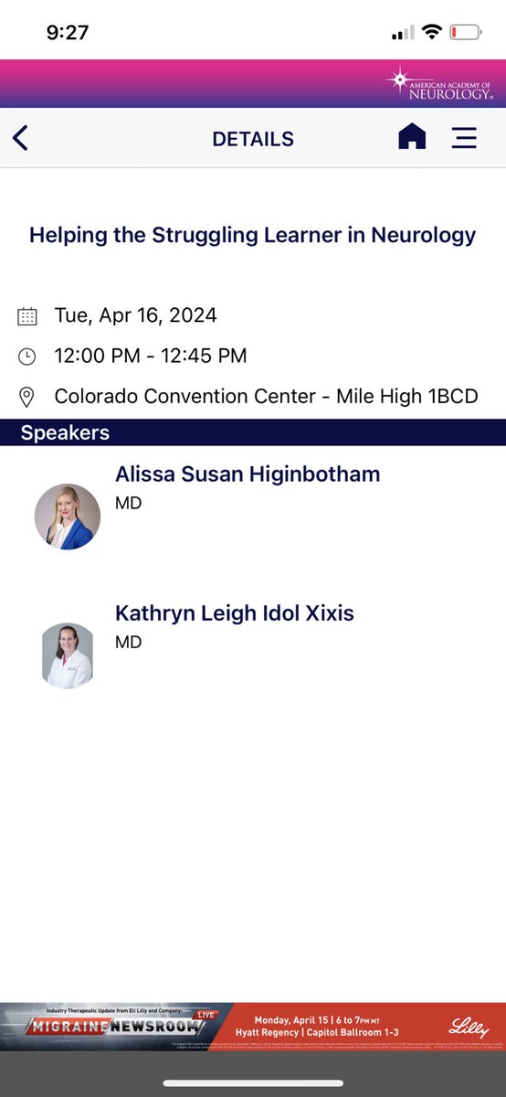 AlissaHigMD's tweet photo. Join me and @abcMD2010 for a lunch discussion and some high yield take home resources for Helping the Struggling Learner in Neurology @AANmember #AANAM #MedEd https://t.co/YPNx0HboXn