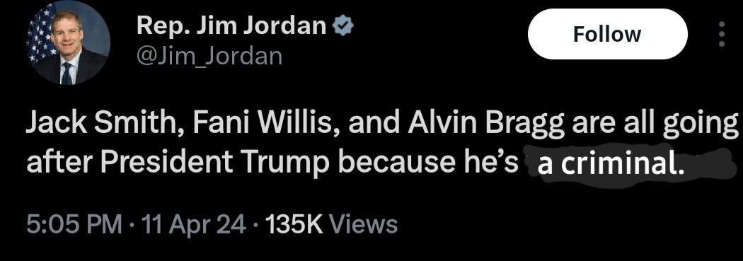MrsButters's tweet photo. @Jim_Jordan Fixed it for ya https://t.co/VFnMRFB6T4