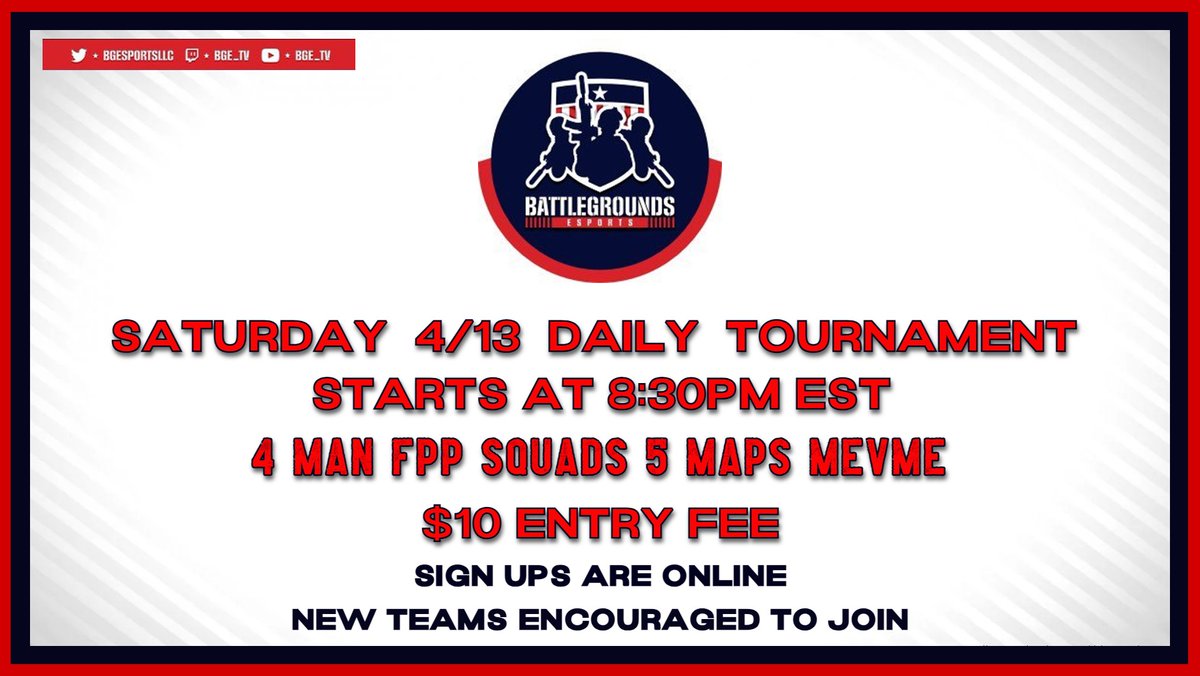 TheNeXuS_TV's tweet photo. Calling all PUBG Console Players!!📢🎮    

Thanks to the PUBG community we will be hosting our 5th Amateur Tournament.    

Currently 5 Spots left.  

These Amateur tournaments designed for newer players/teams or those that have been out of the scene for awhile looking to get back into the Esports scene without having to go against the best of the best day 1.    

Signup Link: https://t.co/o9jeaZahbU… 

Discord link in our Bio.   
Any questions reach out and ask.