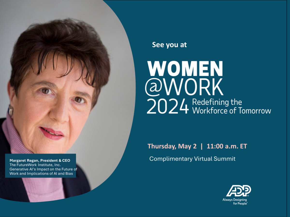 FWI2030's tweet photo. “I’m excited to share I will be joining ADP’s #WomenAtWork2024 program, please join me as we talk about Generative AI, AI and Bias, and the implications for the Future of Work!” https://t.co/d7h41CHHli https://t.co/hHowqdmnyN