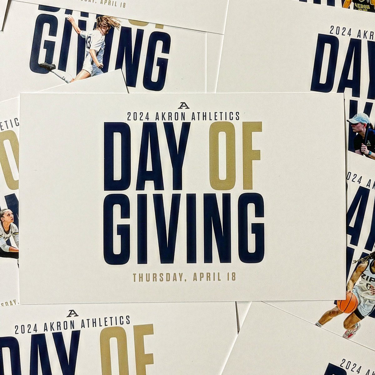 MAILERS ARE OUT📨

We are one week away from our 2024 Akron Athletics Day of Giving! 

🗓️ Thursday, April 18 
⏰ All Day 

Can’t wait? Invest now! 
👉 bit.ly/3I6MeqR

#GoZips l 🦘